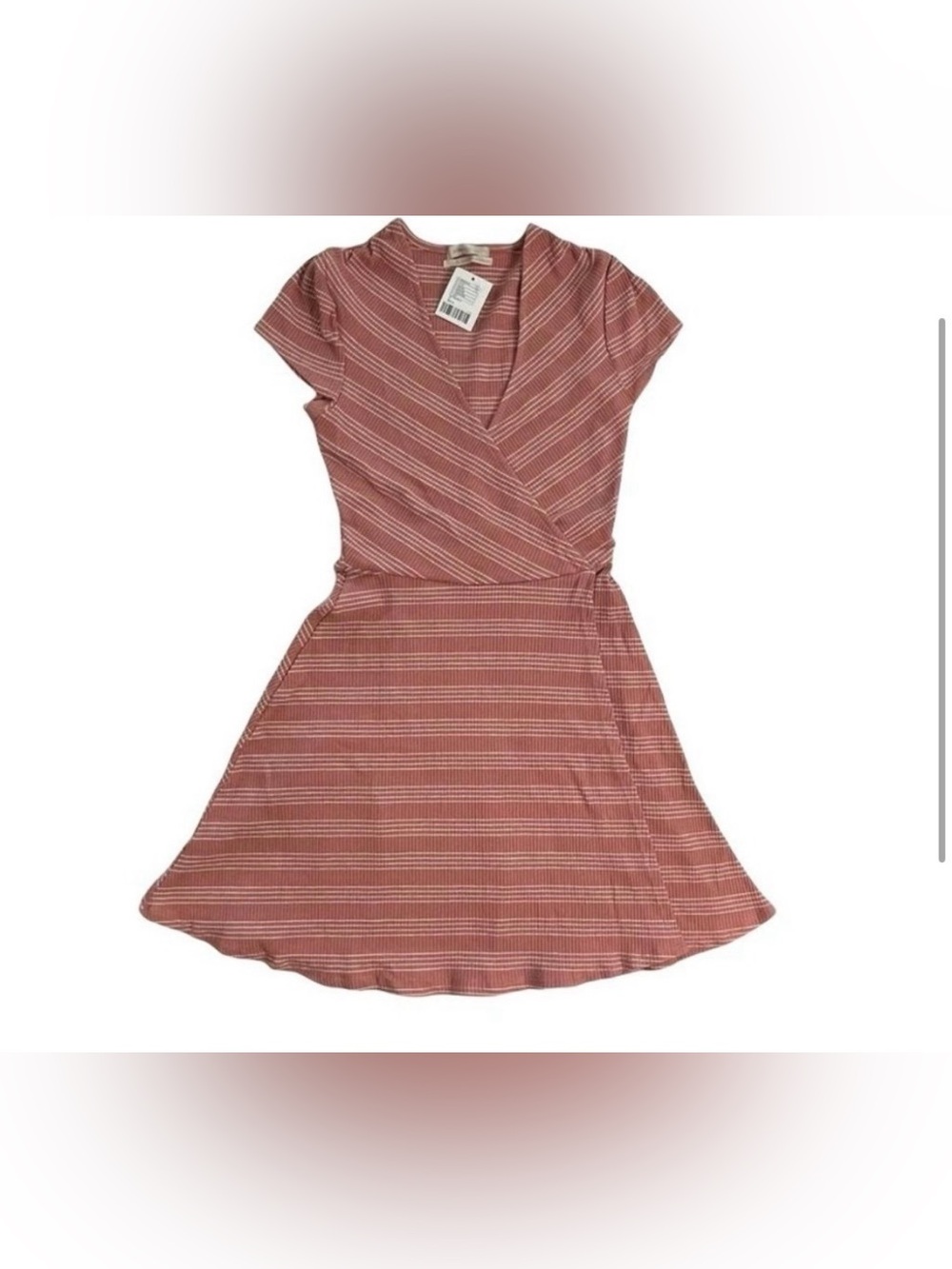 NWT urban outfitters stripped ribbed faux wrap mini dress new with tags size s